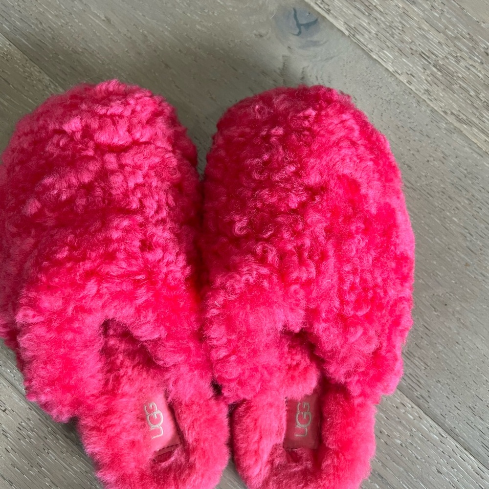 UGG Pink Fluffy Slippers
